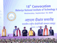 President Droupadi Murmu, Governor Haribhau Kisanrao Bagde, Chief Minister Bhajan Lal Sharma, and Director MNIT Prof. Narayana Prasad Padhy...