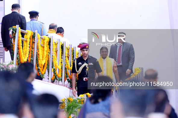 President Droupadi Murmu attends the 18th Convocation ceremony at Malviya National Institute of Technology in Jaipur, Rajasthan, India, on S...