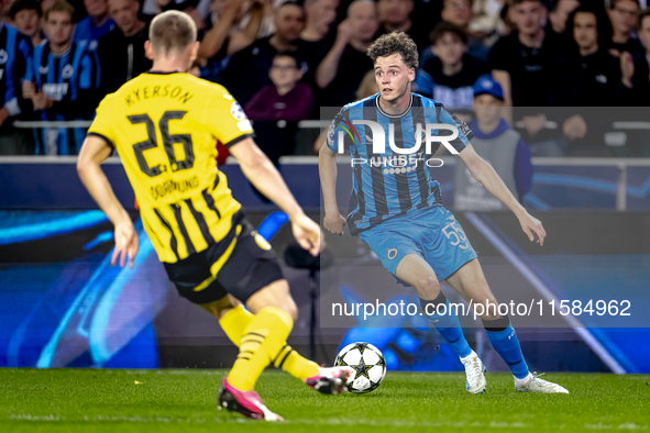 Club Brugge midfielder Maxim De Cuyper plays during the match between Club Brugge and Borussia Dortmund at the Jan Breydelstadion for the Ch...