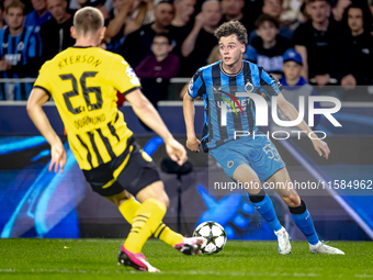 Club Brugge midfielder Maxim De Cuyper plays during the match between Club Brugge and Borussia Dortmund at the Jan Breydelstadion for the Ch...