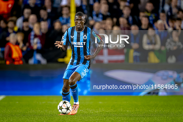 Club Brugge defender Joel Ordonez plays during the match between Club Brugge and Borussia Dortmund at the Jan Breydelstadion for the Champio...