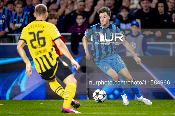 Club Brugge midfielder Maxim De Cuyper plays during the match between Club Brugge and Borussia Dortmund at the Jan Breydelstadion for the Ch...