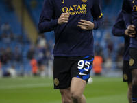 Alessandro Bastoni #95 of Inter Milan during the UEFA Champions League Group Stage match between Manchester City and Football Club Internazi...