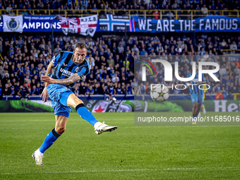 Club Brugge forward Gustaf Nilsson plays during the match between Club Brugge and Borussia Dortmund at the Jan Breydelstadion for the Champi...