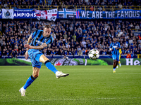 Club Brugge forward Gustaf Nilsson plays during the match between Club Brugge and Borussia Dortmund at the Jan Breydelstadion for the Champi...