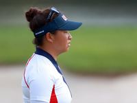 GAINESVILLE, VIRGINIA - SEPTEMBER 15: Megan Khang of the United States walks to the 13th green during the final round of the Solheim Cup at...