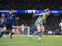 Erling Haaland #9 of Manchester City F.C. is in action during the UEFA Champions League League Stage match between Manchester City and Footb...