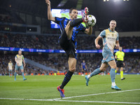 Matteo Darmian #36 of Inter Milan during the UEFA Champions League group stage match between Manchester City and Football Club Internazional...