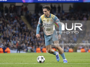 Jack Grealish #10 of Manchester City F.C. during the UEFA Champions League League Stage match between Manchester City and Football Club Inte...