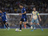 Francesco Acerbi #15 of Inter Milan during the UEFA Champions League group stage match between Manchester City and Football Club Internazion...