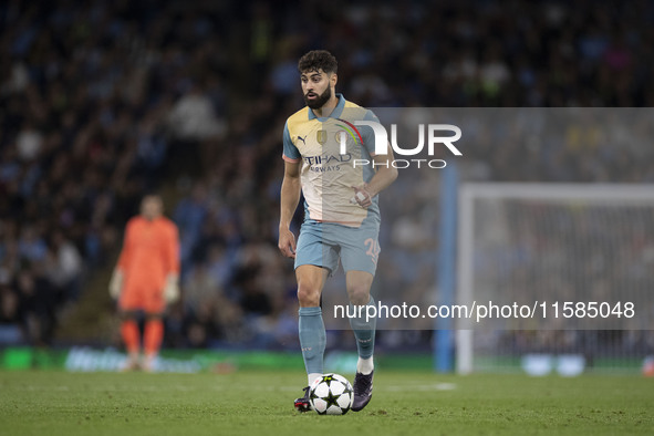 Josko Gvardiol #24 of Manchester City F.C. during the UEFA Champions League Group Stage match between Manchester City and Football Club Inte...