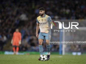 Josko Gvardiol #24 of Manchester City F.C. during the UEFA Champions League Group Stage match between Manchester City and Football Club Inte...