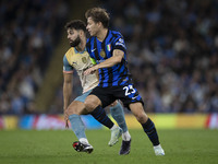 Nicolo Barella #23 of Inter Milan during the UEFA Champions League League Stage match between Manchester City and Football Club Internaziona...