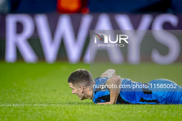 Club Brugge forward Christos Tzolis during the match between Club Brugge and Borussia Dortmund at the Jan Breydelstadion for the Champions L...