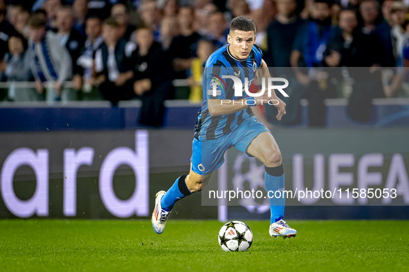 Club Brugge forward Christos Tzolis during the match between Club Brugge and Borussia Dortmund at the Jan Breydelstadion for the Champions L...