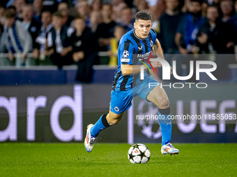 Club Brugge forward Christos Tzolis during the match between Club Brugge and Borussia Dortmund at the Jan Breydelstadion for the Champions L...