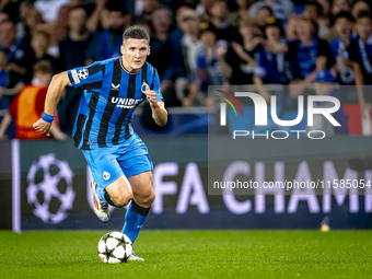 Club Brugge forward Christos Tzolis during the match between Club Brugge and Borussia Dortmund at the Jan Breydelstadion for the Champions L...