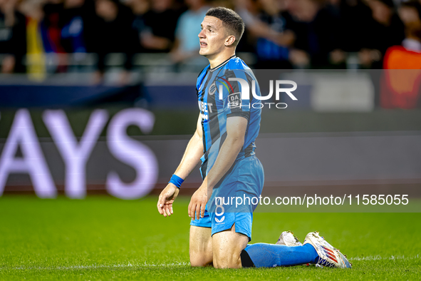 Club Brugge forward Christos Tzolis during the match between Club Brugge and Borussia Dortmund at the Jan Breydelstadion for the Champions L...