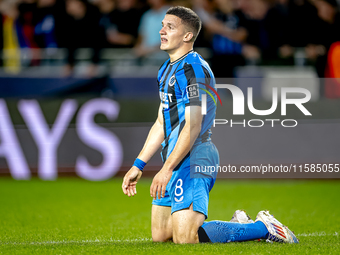 Club Brugge forward Christos Tzolis during the match between Club Brugge and Borussia Dortmund at the Jan Breydelstadion for the Champions L...