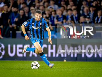 Club Brugge forward Christos Tzolis during the match between Club Brugge and Borussia Dortmund at the Jan Breydelstadion for the Champions L...