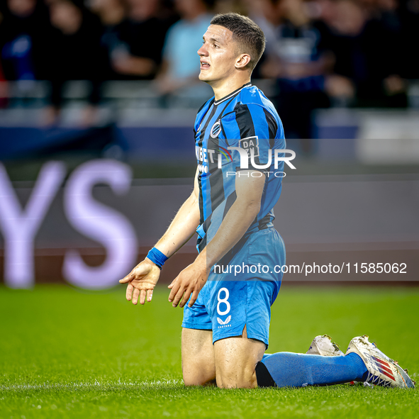 Club Brugge forward Christos Tzolis during the match between Club Brugge and Borussia Dortmund at the Jan Breydelstadion for the Champions L...