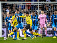 Club Brugge midfielder Hans Vanaken and Borussia Dortmund defender Emre Can during the match between Club Brugge and Borussia Dortmund at th...