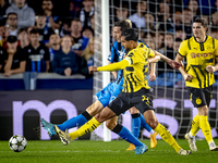 Club Brugge midfielder Hans Vanaken and Borussia Dortmund defender Emre Can during the match between Club Brugge and Borussia Dortmund at th...