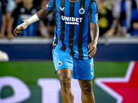 Club Brugge midfielder Raphael Onyedika plays during the match between Club Brugge and Borussia Dortmund at the Jan Breydelstadion for the C...