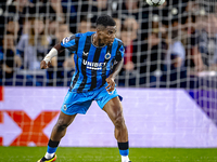 Club Brugge midfielder Raphael Onyedika plays during the match between Club Brugge and Borussia Dortmund at the Jan Breydelstadion for the C...