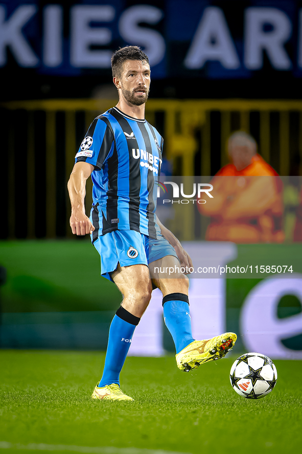 Club Brugge defender Brandon Mechele plays during the match between Club Brugge and Borussia Dortmund at the Jan Breydelstadion for the Cham...