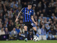 Alessandro Bastoni #95 of Inter Milan during the UEFA Champions League Group Stage match between Manchester City and Football Club Internazi...