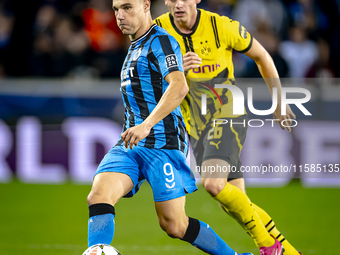 Club Brugge forward Ferran Jutgla plays during the match between Club Brugge and Borussia Dortmund at the Jan Breydelstadion for the Champio...