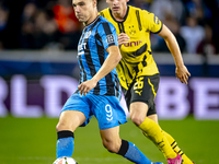 Club Brugge forward Ferran Jutgla plays during the match between Club Brugge and Borussia Dortmund at the Jan Breydelstadion for the Champio...