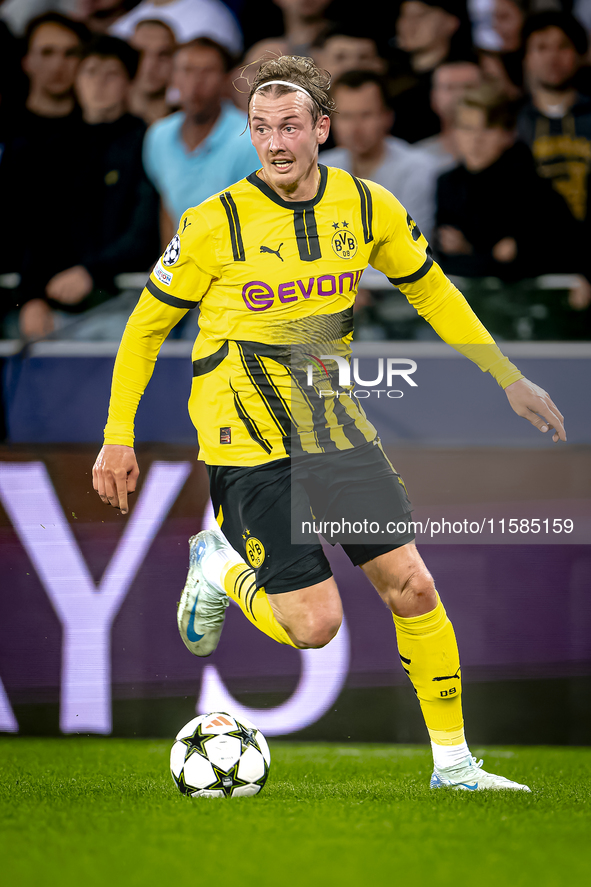 Borussia Dortmund defender Julian Brandt during the match between Club Brugge and Borussia Dortmund at the Jan Breydelstadion for the Champi...