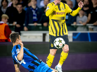 Club Brugge defender Brandon Mechele and Borussia Dortmund defender Julian Brandt during the match between Club Brugge and Borussia Dortmund...