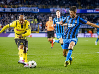 Borussia Dortmund forward Donyell Malen and Club Brugge defender Brandon Mechele during the match between Club Brugge and Borussia Dortmund...