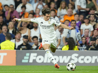 Fran Garcia left-back of Real Madrid and Spain during the UEFA Champions League 2024/25 League Phase MD1 match between Real Madrid C.F. and...