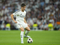 Arda Guler attacking midfield of Real Madrid and Turkey during the UEFA Champions League 2024/25 League Phase MD1 match between Real Madrid...