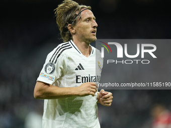 Luka Modric central midfield of Real Madrid and Croatia during the UEFA Champions League 2024/25 League Phase MD1 match between Real Madrid...