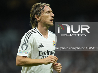 Luka Modric central midfield of Real Madrid and Croatia during the UEFA Champions League 2024/25 League Phase MD1 match between Real Madrid...