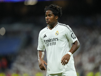 Endrick centre-forward of Real Madrid and Brazil in action during the UEFA Champions League 2024/25 League Phase MD1 match between Real Madr...