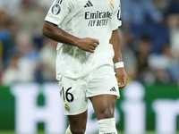 Endrick centre-forward of Real Madrid and Brazil in action during the UEFA Champions League 2024/25 League Phase MD1 match between Real Madr...