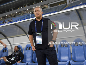 Dragan Skocic, head coach of Tractor SC, during the AFC Champions League Two Group A football match between Qatar's Al Wakrah SC and Iran's...