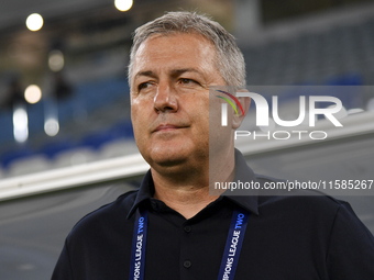 Dragan Skocic, head coach of Tractor SC, during the AFC Champions League Two Group A football match between Qatar's Al Wakrah SC and Iran's...