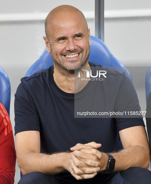 Miguel Angel Ramirez Medina, head coach of Al Wakrah SC, looks on prior to the AFC Champions League Group A football match between Qatar's A...