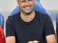 Miguel Angel Ramirez Medina, head coach of Al Wakrah SC, looks on prior to the AFC Champions League Group A football match between Qatar's A...