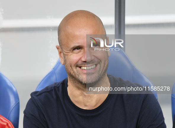 Miguel Angel Ramirez Medina, head coach of Al Wakrah SC, looks on prior to the AFC Champions League Group A football match between Qatar's A...