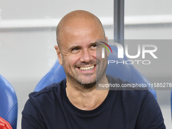 Miguel Angel Ramirez Medina, head coach of Al Wakrah SC, looks on prior to the AFC Champions League Group A football match between Qatar's A...