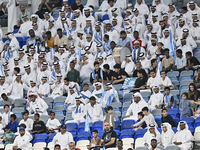 Al Wakrah SC supporters cheer for their team before the AFC Champions League Two Group A football match between Qatar's Al Wakrah SC and Ira...