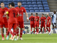 Tomislav Strkalj (#19) of Tractor SC celebrates with his teammates after scoring the opening goal during the AFC Champions League elite foot...